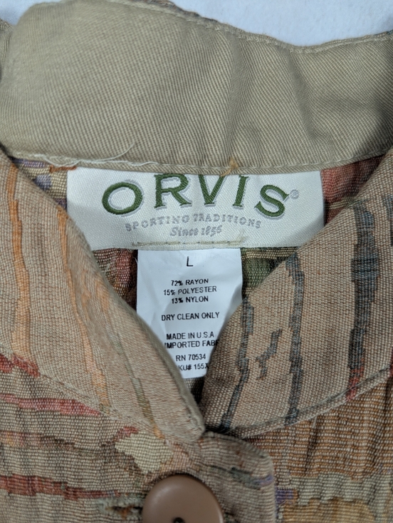 Vintage Orvis Women's Jacquard Patchwork Boho Hippie Style Jacket Size Large - Picture 2 of 5